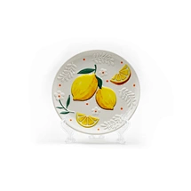 Lemon Plate, Citrus Lemon Serving Plate, Ceramic Lemon Design Plate